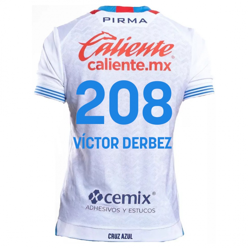 Criança Camisola Louis Víctor Derbez #208 Branco Azul Alternativa 2024/25 Camisa