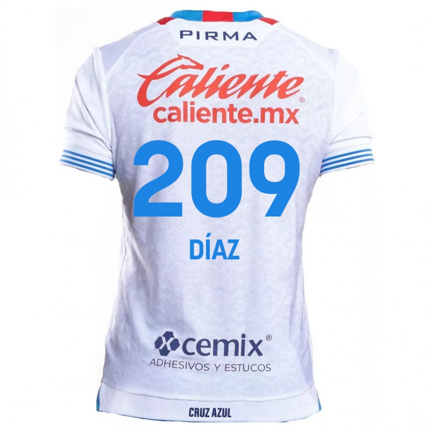 Criança Camisola Josué Díaz #209 Branco Azul Alternativa 2024/25 Camisa