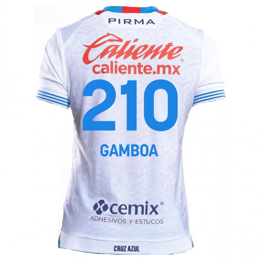 Criança Camisola Bryan Gamboa #210 Branco Azul Alternativa 2024/25 Camisa