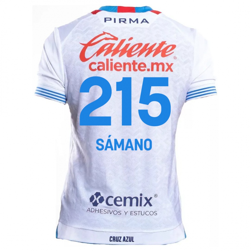 Criança Camisola Fernando Sámano #215 Branco Azul Alternativa 2024/25 Camisa