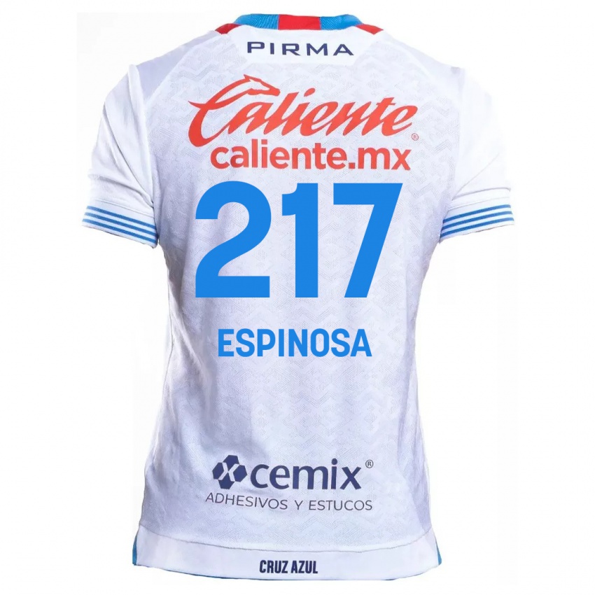 Criança Camisola Samuel Espinosa #217 Branco Azul Alternativa 2024/25 Camisa