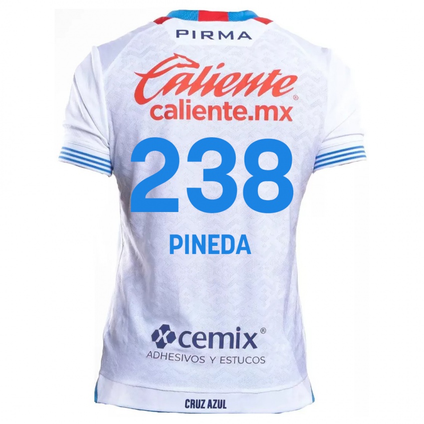 Criança Camisola Zadiel Pineda #238 Branco Azul Alternativa 2024/25 Camisa