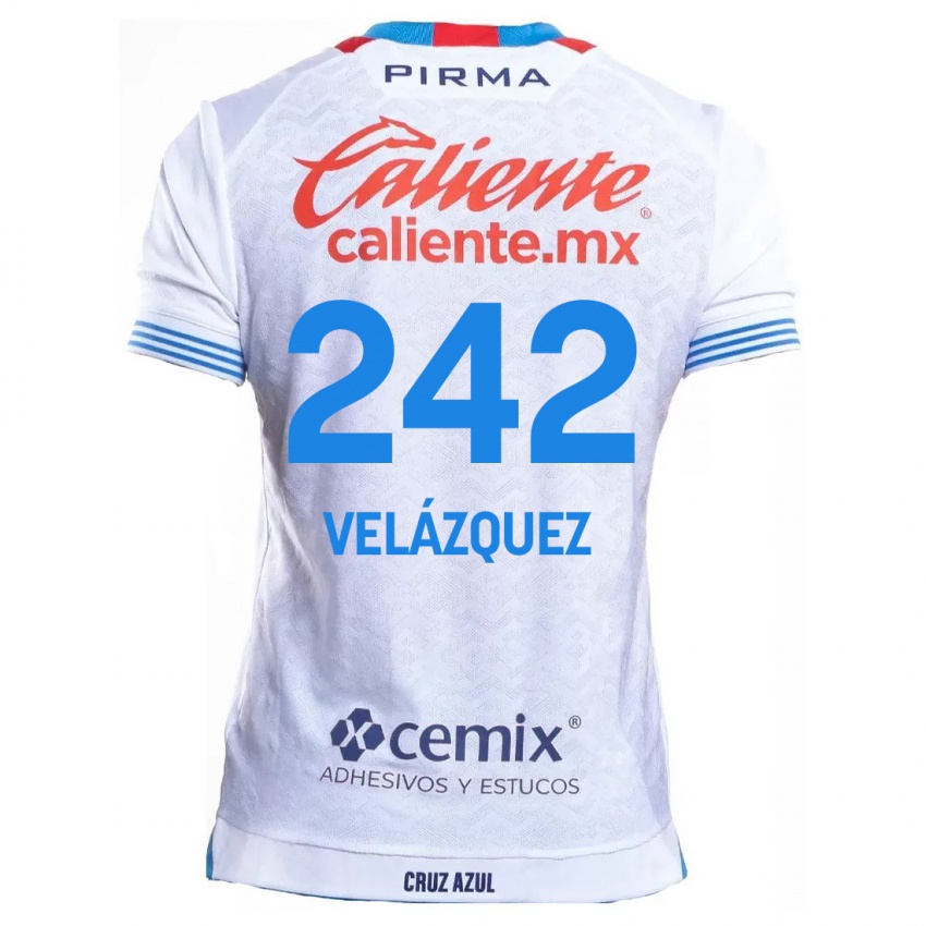 Criança Camisola Karol Velázquez #242 Branco Azul Alternativa 2024/25 Camisa