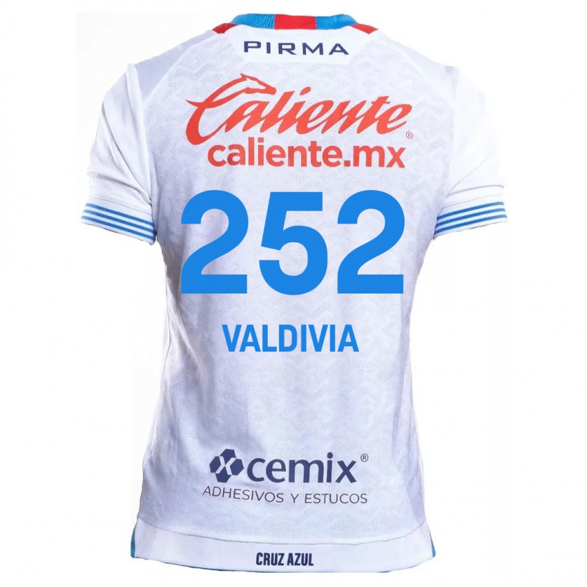 Criança Camisola Christian Valdivia #252 Branco Azul Alternativa 2024/25 Camisa