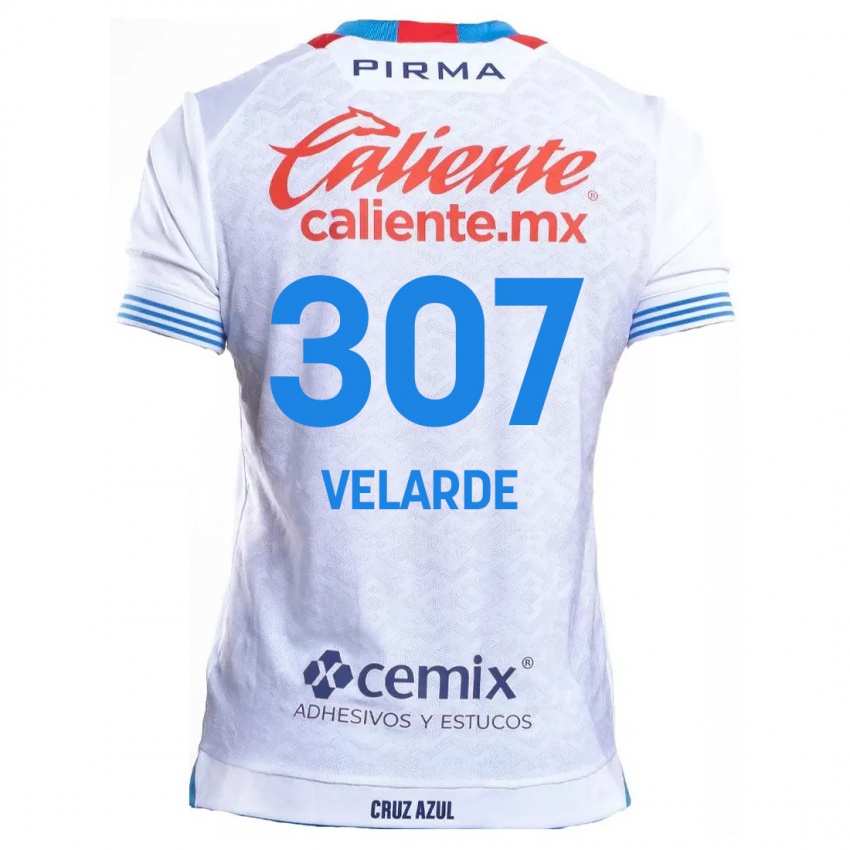 Criança Camisola Juan Velarde #307 Branco Azul Alternativa 2024/25 Camisa