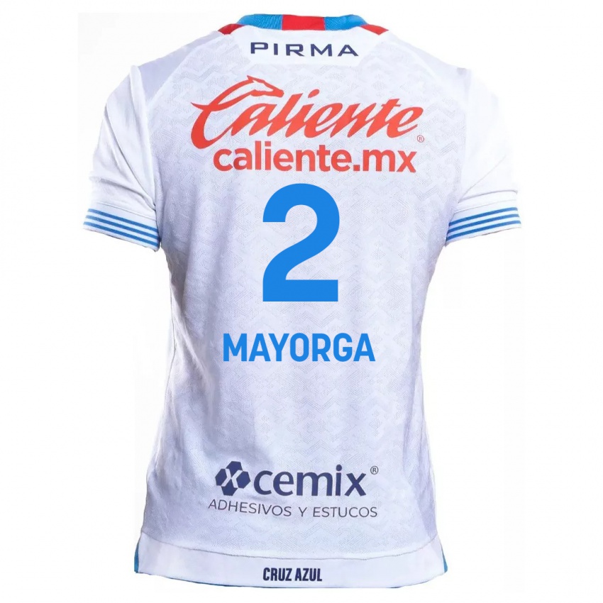 Criança Camisola Alejandro Mayorga #2 Branco Azul Alternativa 2024/25 Camisa