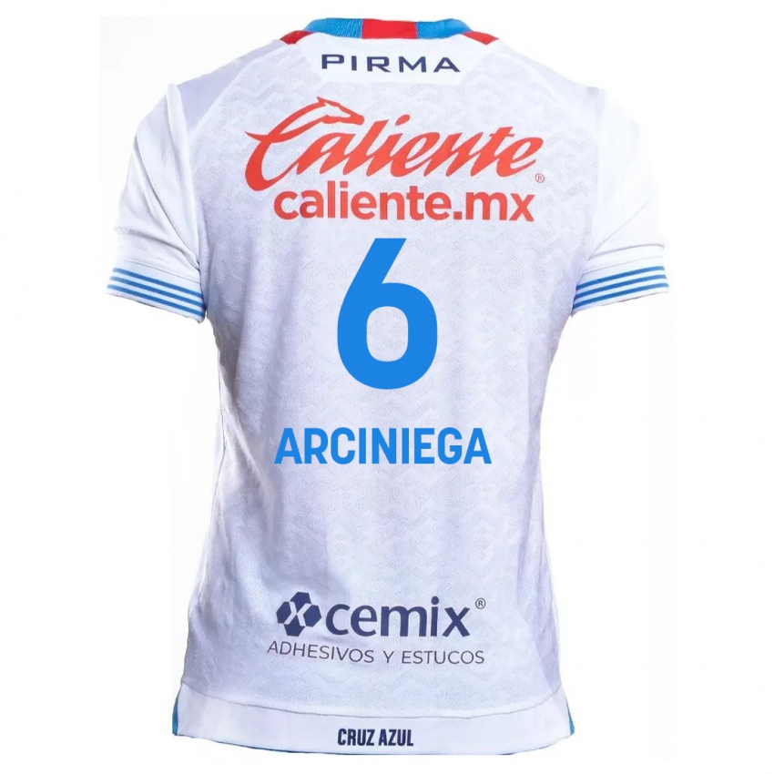 Criança Camisola Mirelle Arciniega #6 Branco Azul Alternativa 2024/25 Camisa