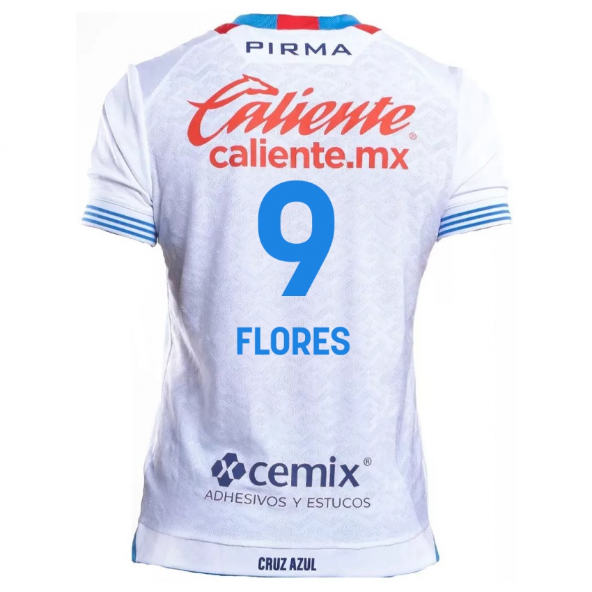 Criança Camisola Daniela Flores #9 Branco Azul Alternativa 2024/25 Camisa