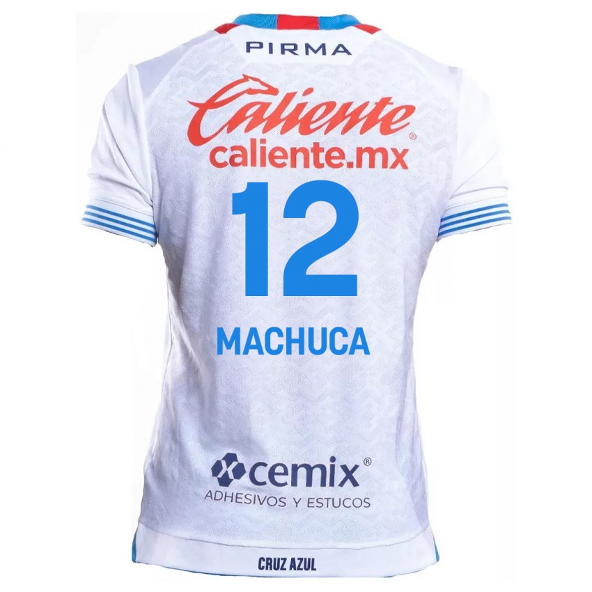 Criança Camisola Gabriela Machuca #12 Branco Azul Alternativa 2024/25 Camisa