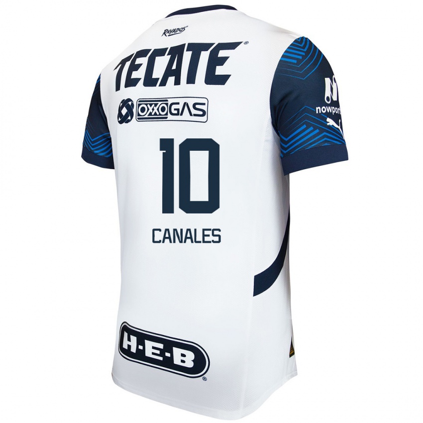 Criança Camisola Sergio Canales #10 Branco Azul Alternativa 2024/25 Camisa