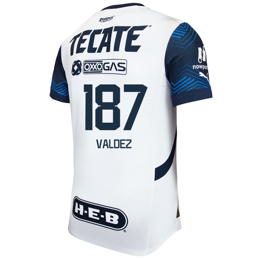 Criança Camisola Érick Valdez #187 Branco Azul Alternativa 2024/25 Camisa