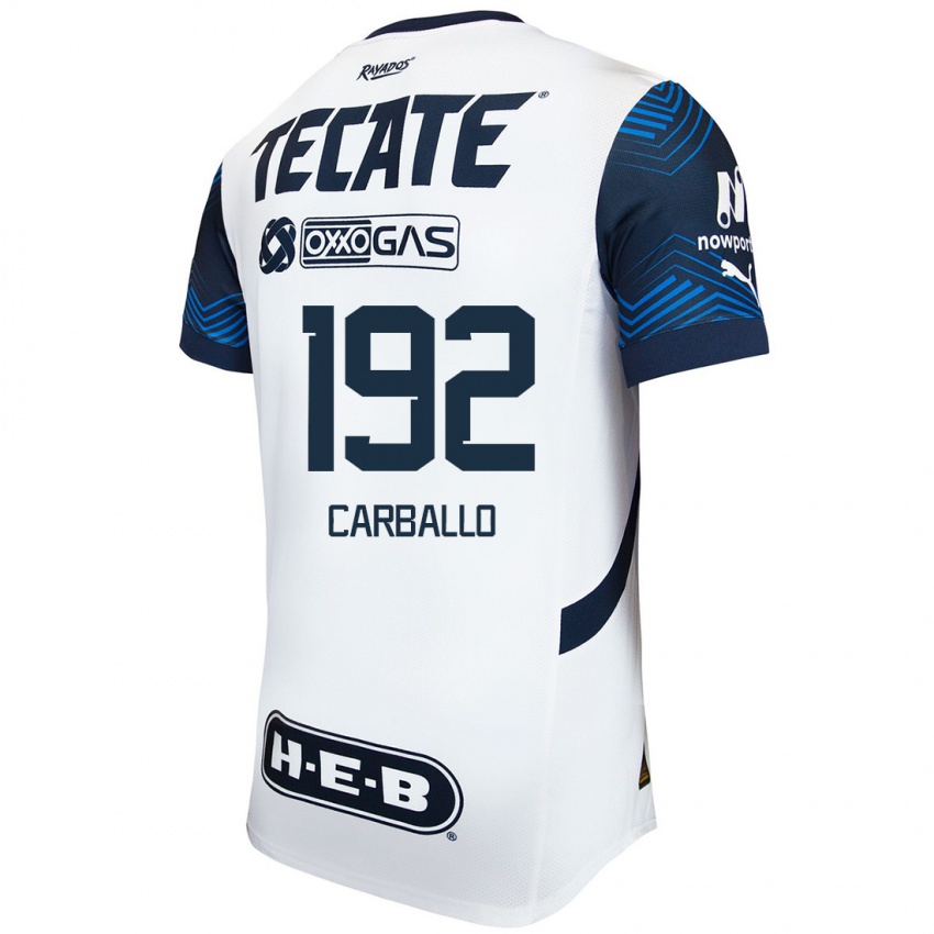 Criança Camisola Erick Carballo #192 Branco Azul Alternativa 2024/25 Camisa