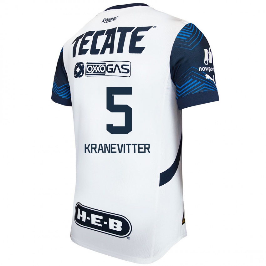 Criança Camisola Matias Kranevitter #5 Branco Azul Alternativa 2024/25 Camisa