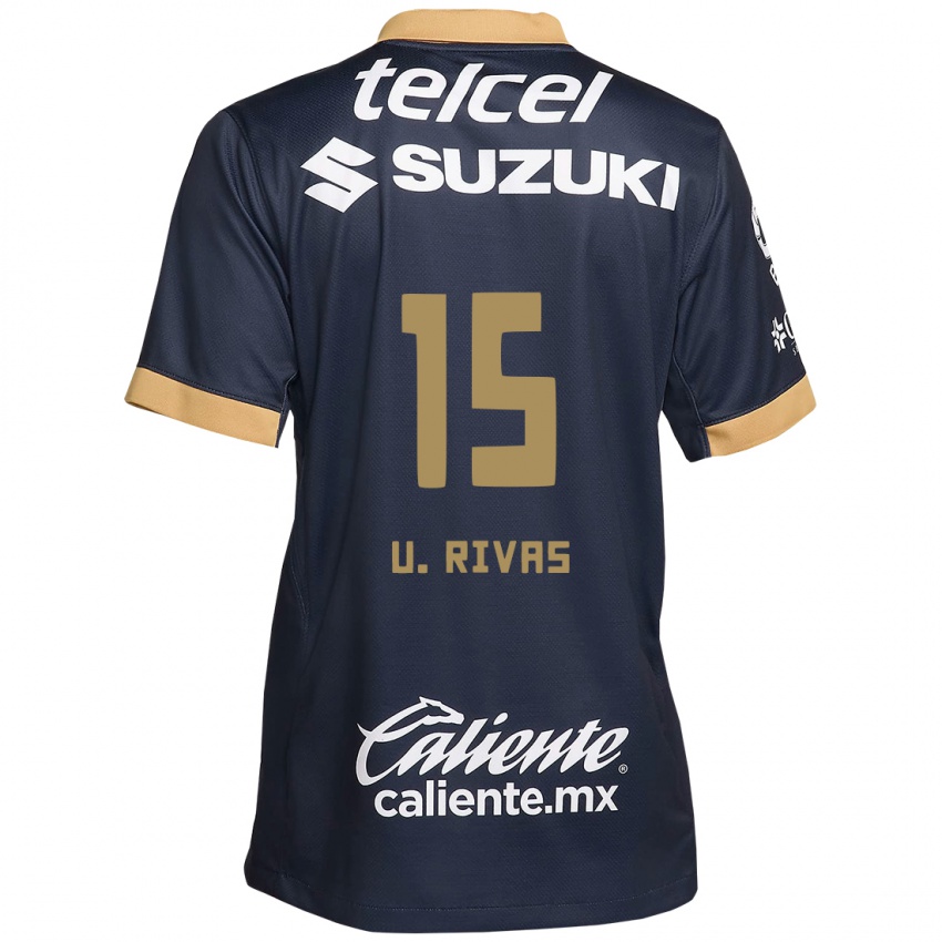 Criança Camisola Ulises Rivas #15 Obsidiana Ouro Branco Alternativa 2024/25 Camisa