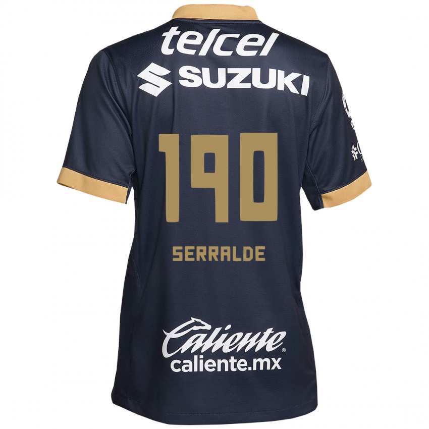 Criança Camisola Gerardo Serralde #190 Obsidiana Ouro Branco Alternativa 2024/25 Camisa