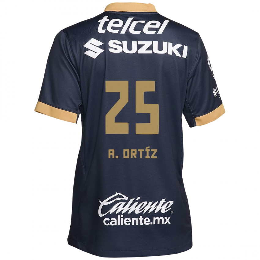 Criança Camisola Arturo Ortiz #25 Obsidiana Ouro Branco Alternativa 2024/25 Camisa