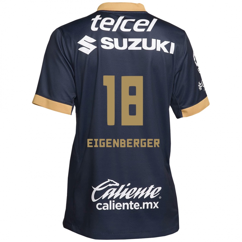 Criança Camisola Chandra Eigenberger #18 Obsidiana Ouro Branco Alternativa 2024/25 Camisa