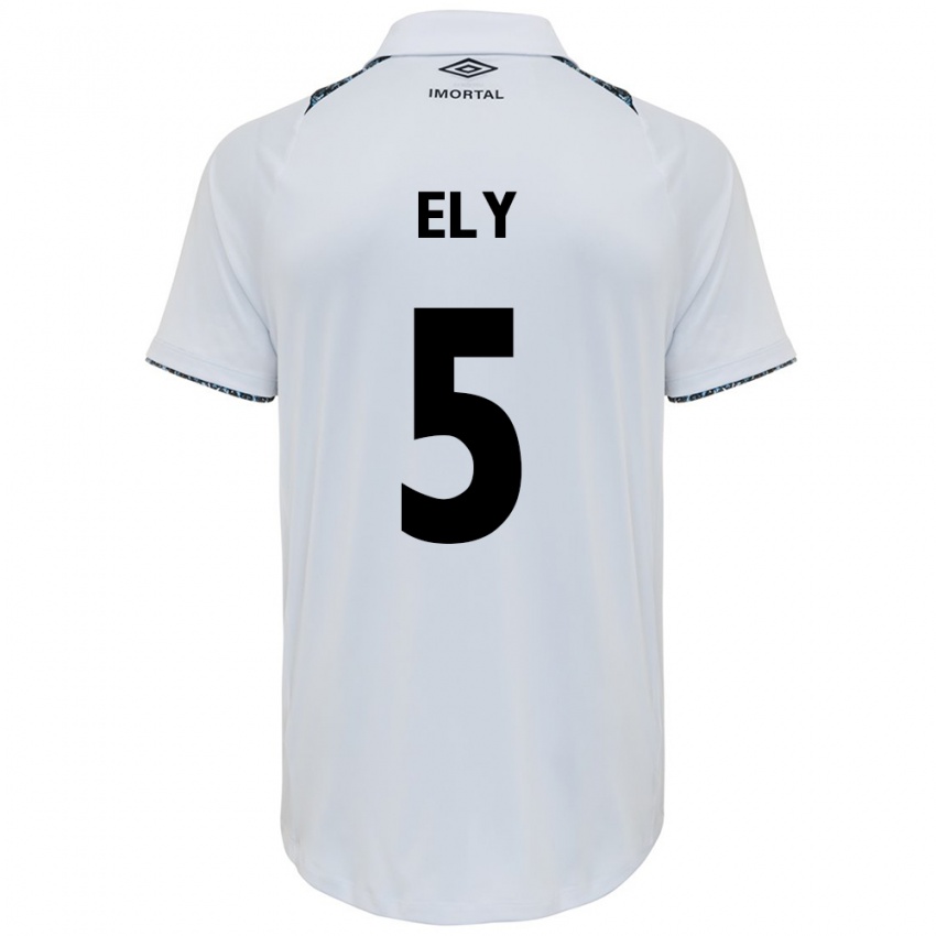 Criança Camisola Rodrigo Ely #5 Branco Azul Alternativa 2024/25 Camisa