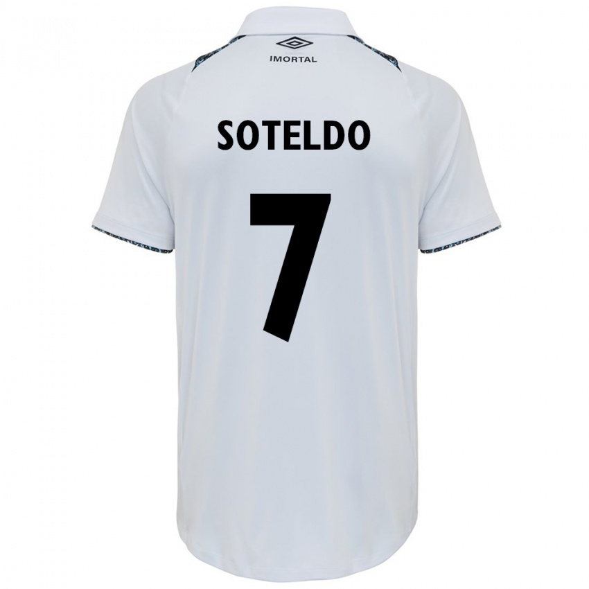 Criança Camisola Yeferson Soteldo #7 Branco Azul Alternativa 2024/25 Camisa