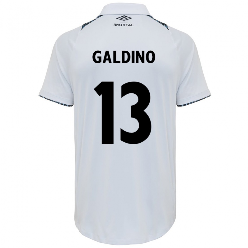 Criança Camisola Everton Galdino #13 Branco Azul Alternativa 2024/25 Camisa