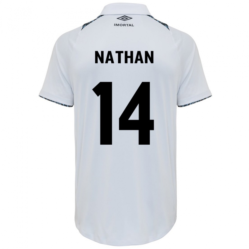 Criança Camisola Nathan #14 Branco Azul Alternativa 2024/25 Camisa