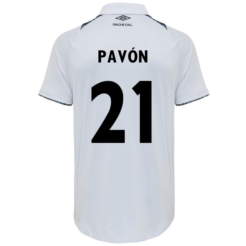 Criança Camisola Cristian Pavon #21 Branco Azul Alternativa 2024/25 Camisa