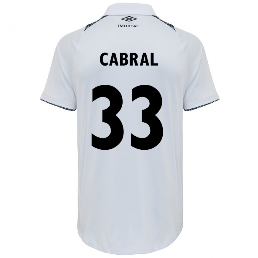 Criança Camisola Rafael Cabral #33 Branco Azul Alternativa 2024/25 Camisa