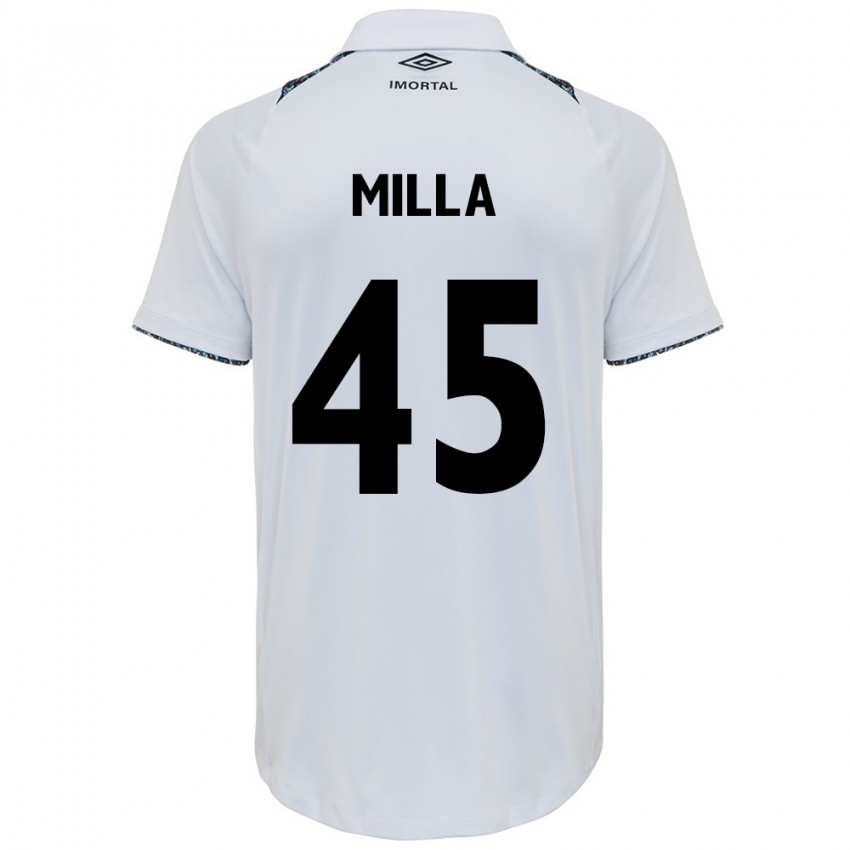 Criança Camisola Lucas Milla #45 Branco Azul Alternativa 2024/25 Camisa