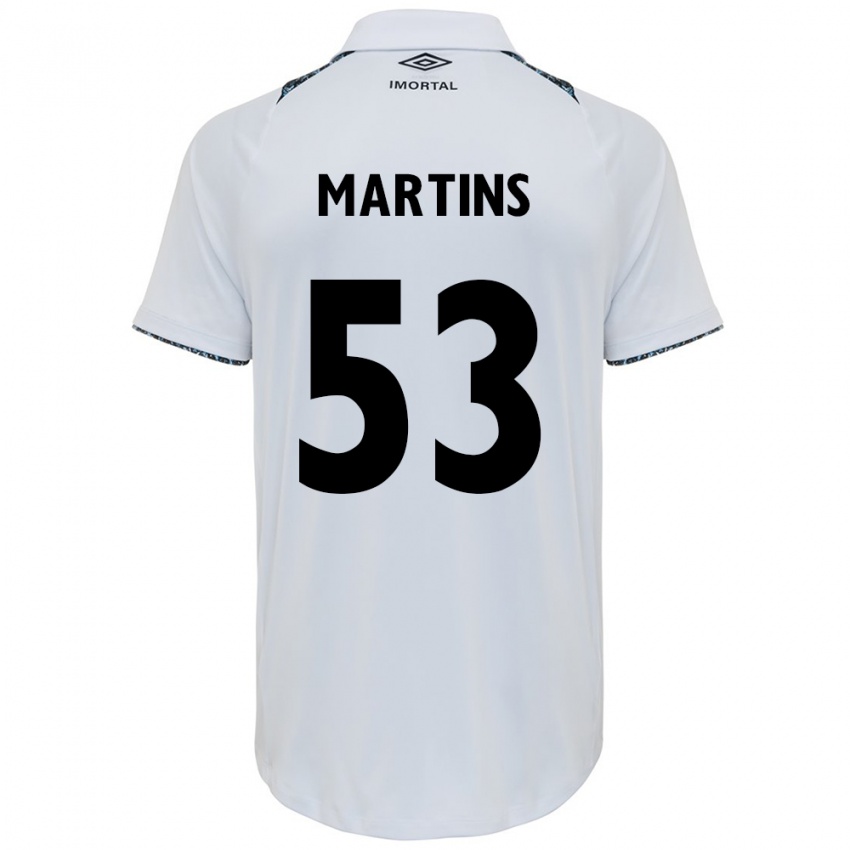 Criança Camisola Gustavo Martins #53 Branco Azul Alternativa 2024/25 Camisa