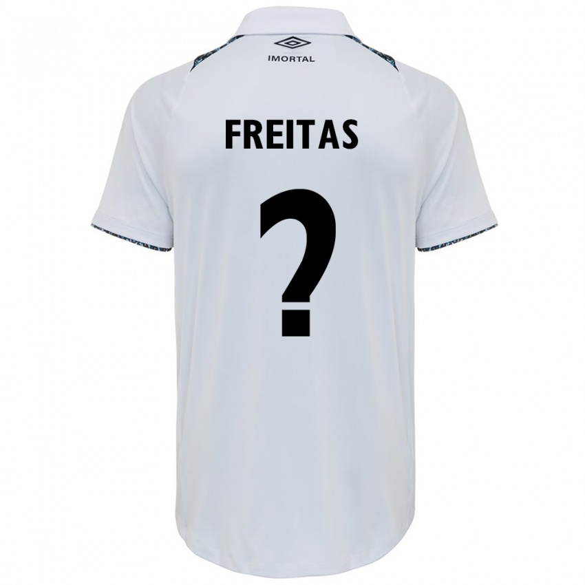 Criança Camisola Riquelme Freitas #0 Branco Azul Alternativa 2024/25 Camisa