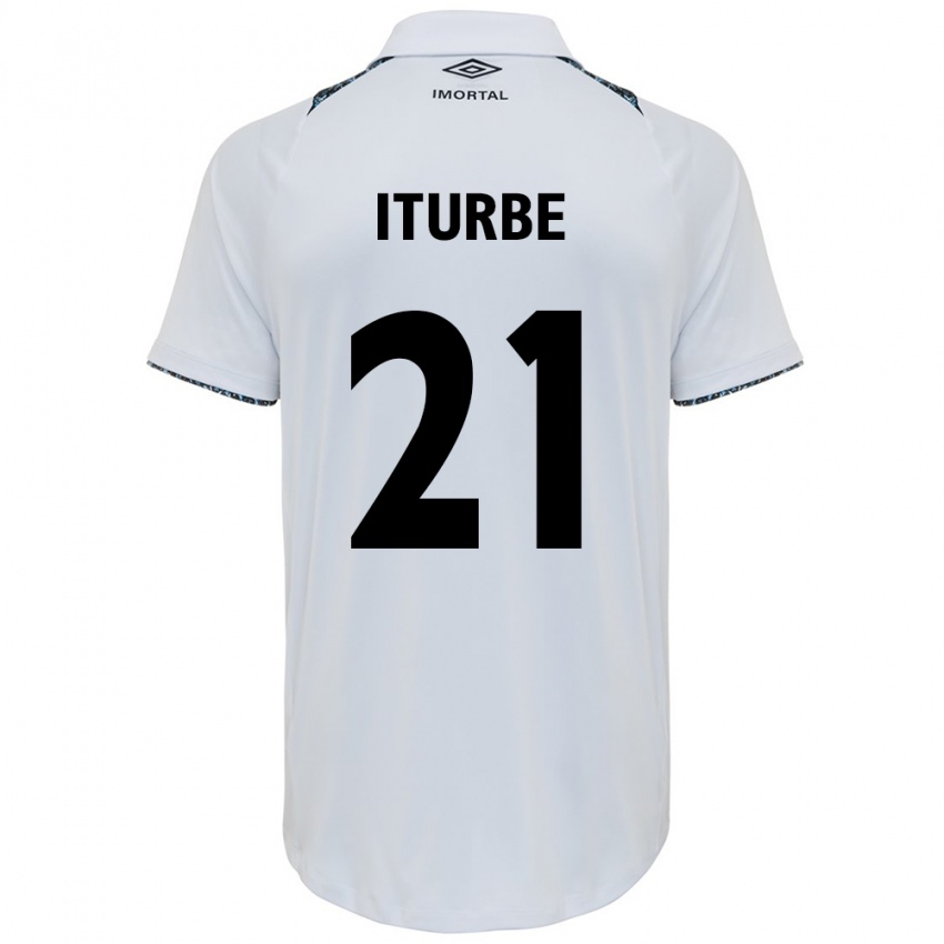 Criança Camisola Juan Iturbe #21 Branco Azul Alternativa 2024/25 Camisa