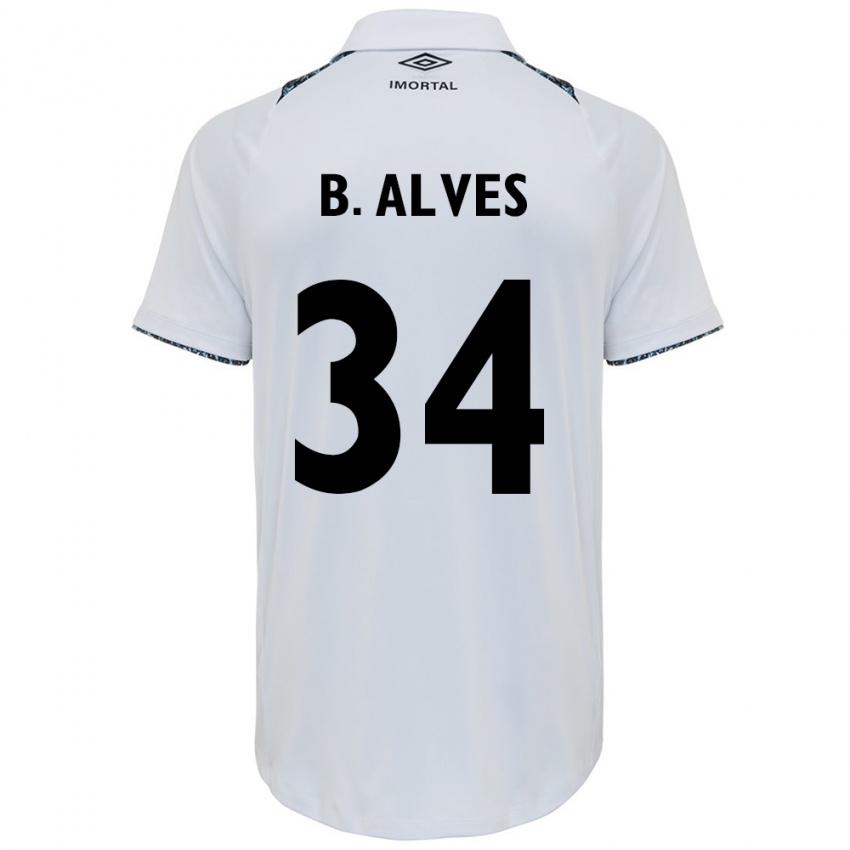 Criança Camisola Bruno Alves #34 Branco Azul Alternativa 2024/25 Camisa