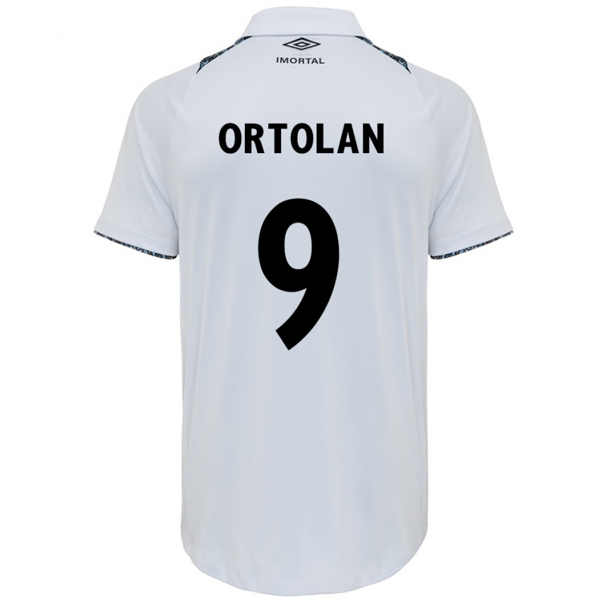 Criança Camisola Dani Ortolan #9 Branco Azul Alternativa 2024/25 Camisa