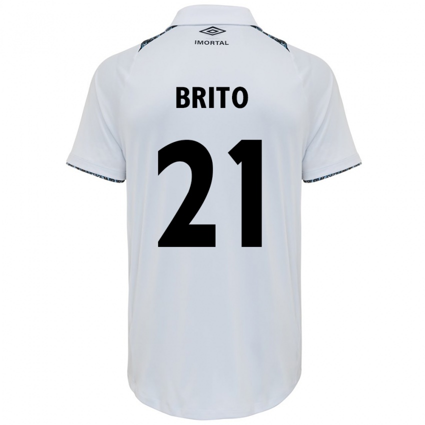 Criança Camisola Brito #21 Branco Azul Alternativa 2024/25 Camisa