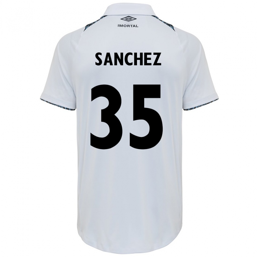 Criança Camisola Lari Sanchez #35 Branco Azul Alternativa 2024/25 Camisa