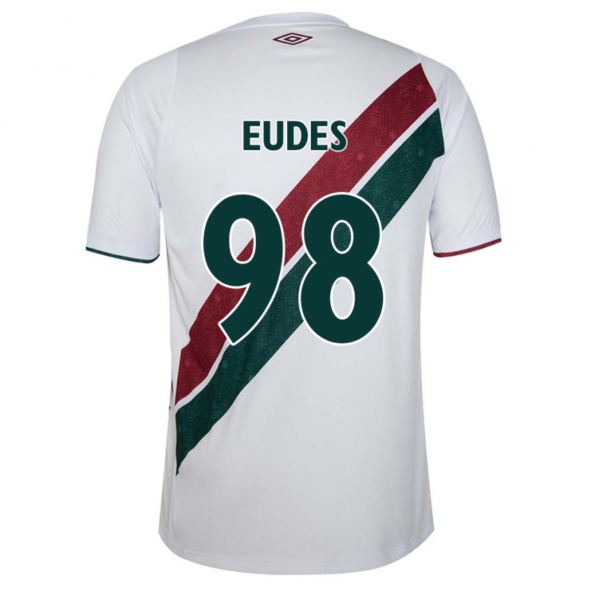 Criança Camisola Vitor Eudes #98 Branco Verde Castanho Alternativa 2024/25 Camisa