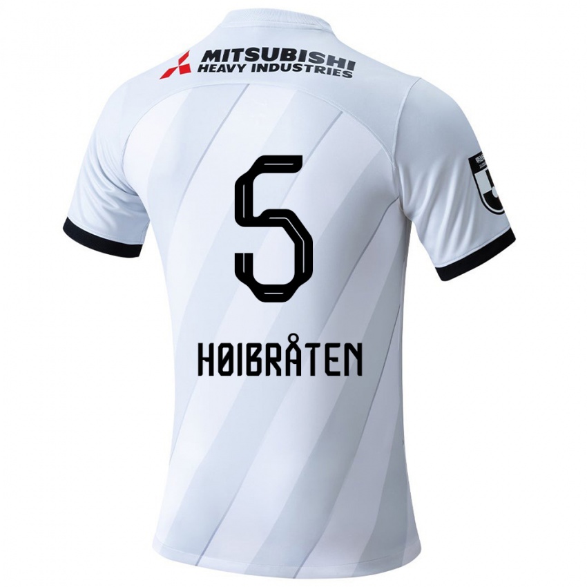 Criança Camisola Marius Høibråten #5 Branco Cinza Alternativa 2024/25 Camisa