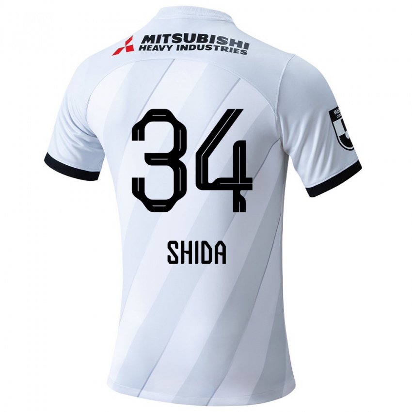 Criança Camisola Izuho Shida #34 Branco Cinza Alternativa 2024/25 Camisa