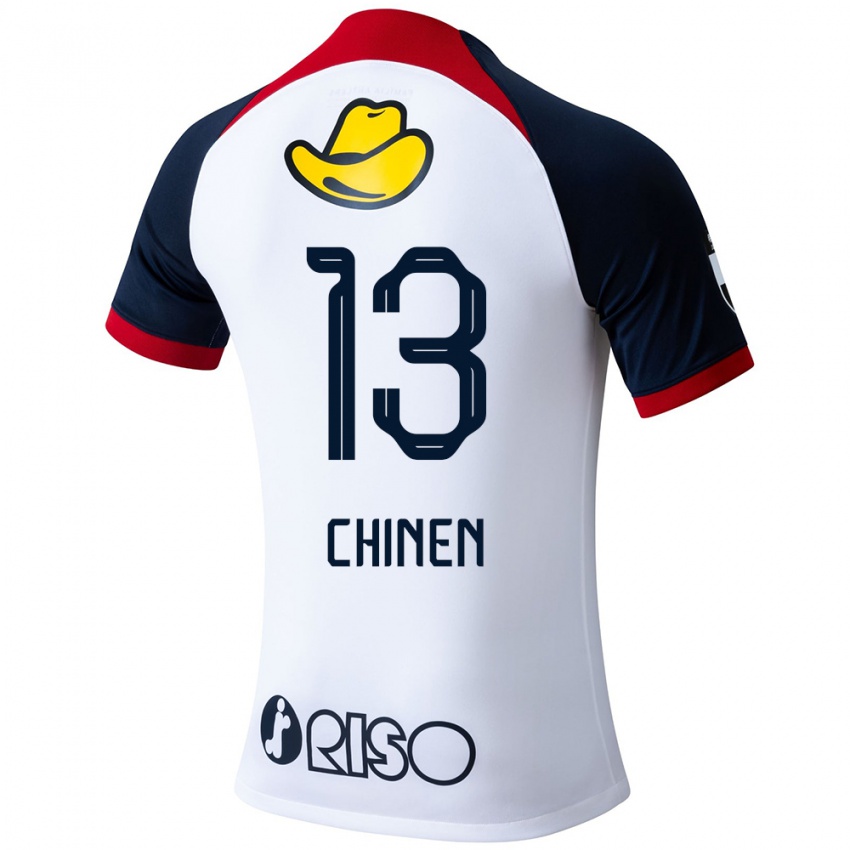 Criança Camisola Kei Chinen #13 Branco Azul Vermelho Alternativa 2024/25 Camisa