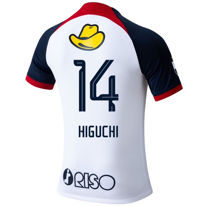 Criança Camisola Yuta Higuchi #14 Branco Azul Vermelho Alternativa 2024/25 Camisa