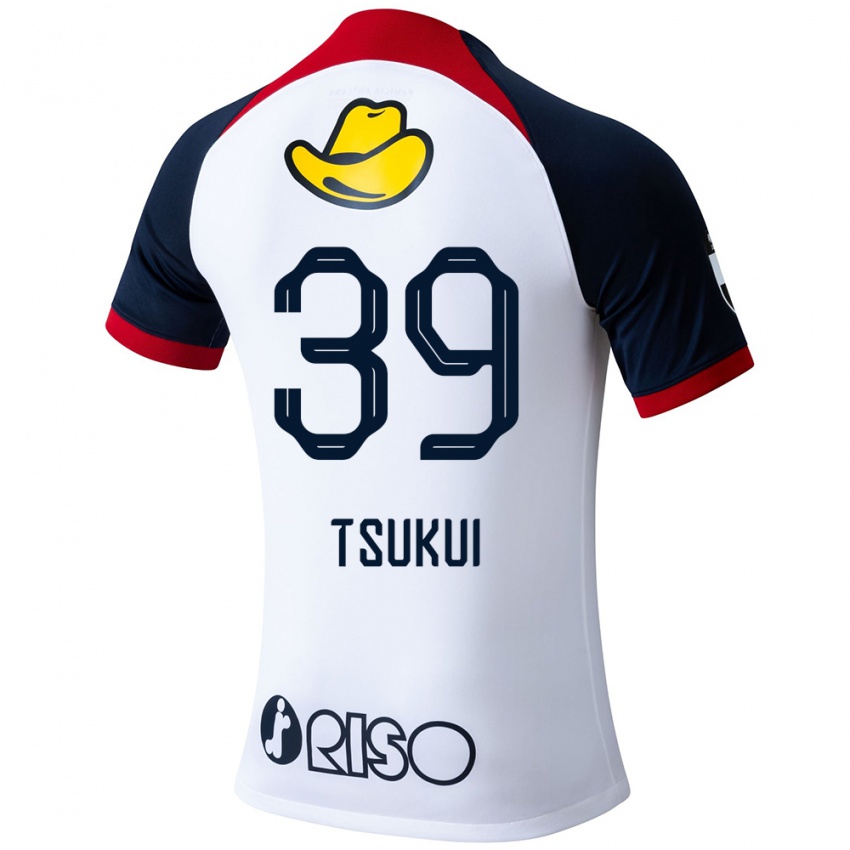 Criança Camisola Keisuke Tsukui #39 Branco Azul Vermelho Alternativa 2024/25 Camisa