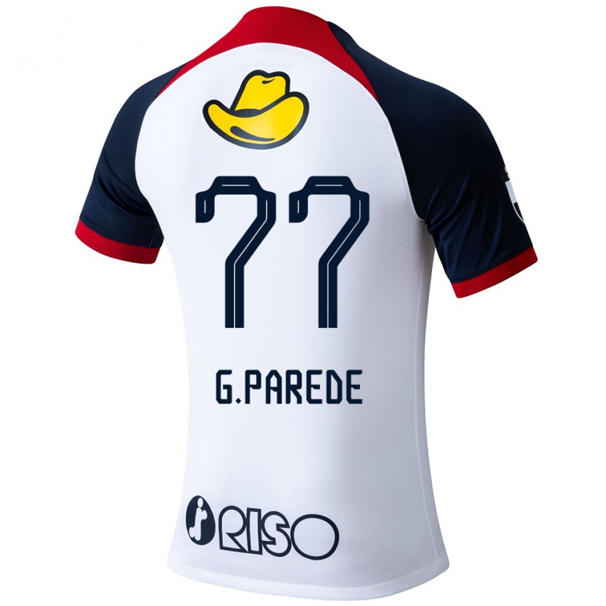 Criança Camisola Guilherme Parede #77 Branco Azul Vermelho Alternativa 2024/25 Camisa