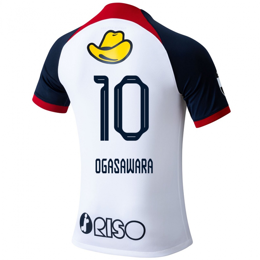 Criança Camisola Shoma Ogasawara #10 Branco Azul Vermelho Alternativa 2024/25 Camisa