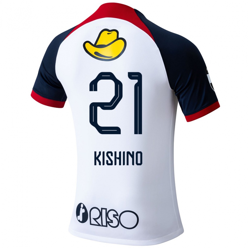 Criança Camisola Eita Kishino #21 Branco Azul Vermelho Alternativa 2024/25 Camisa