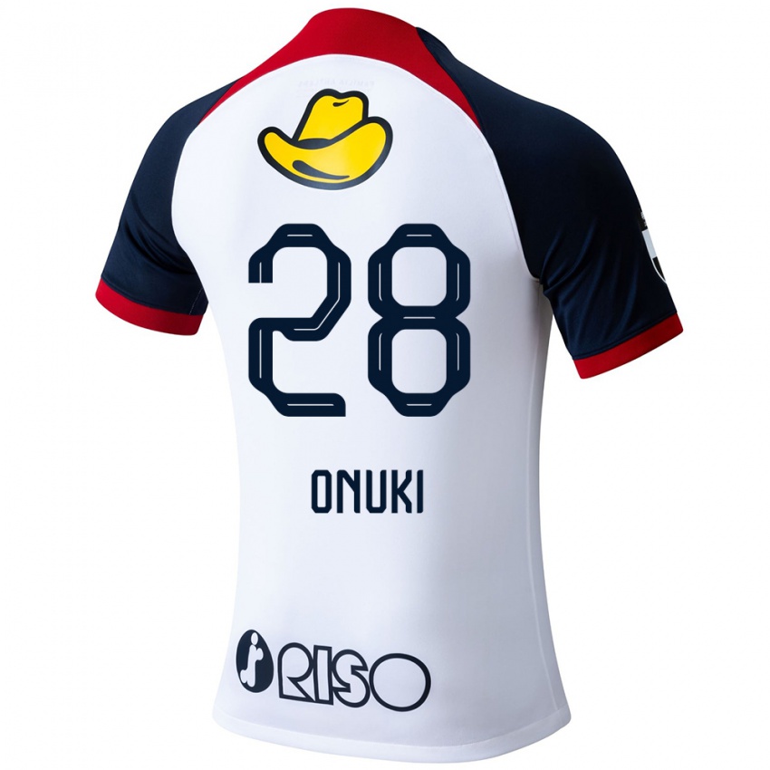 Criança Camisola Rui Onuki #28 Branco Azul Vermelho Alternativa 2024/25 Camisa