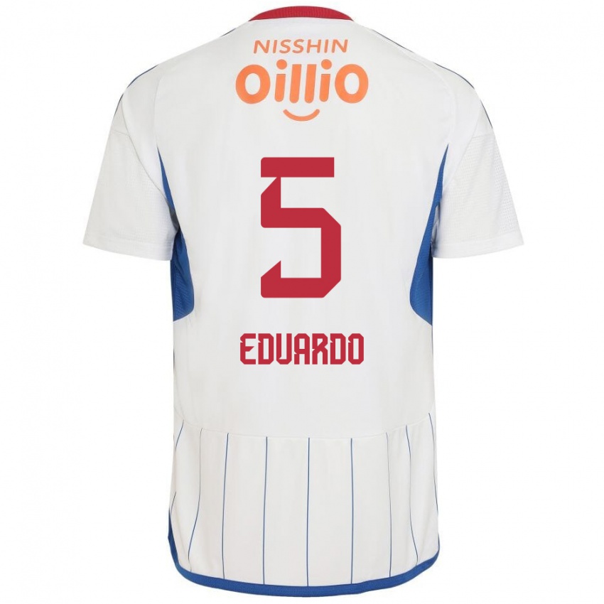 Criança Camisola Eduardo #5 Branco Azul Vermelho Alternativa 2024/25 Camisa