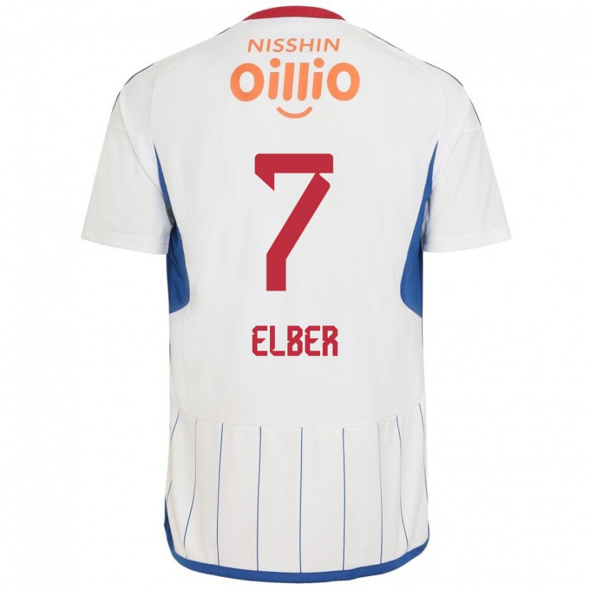 Criança Camisola Élber #7 Branco Azul Vermelho Alternativa 2024/25 Camisa