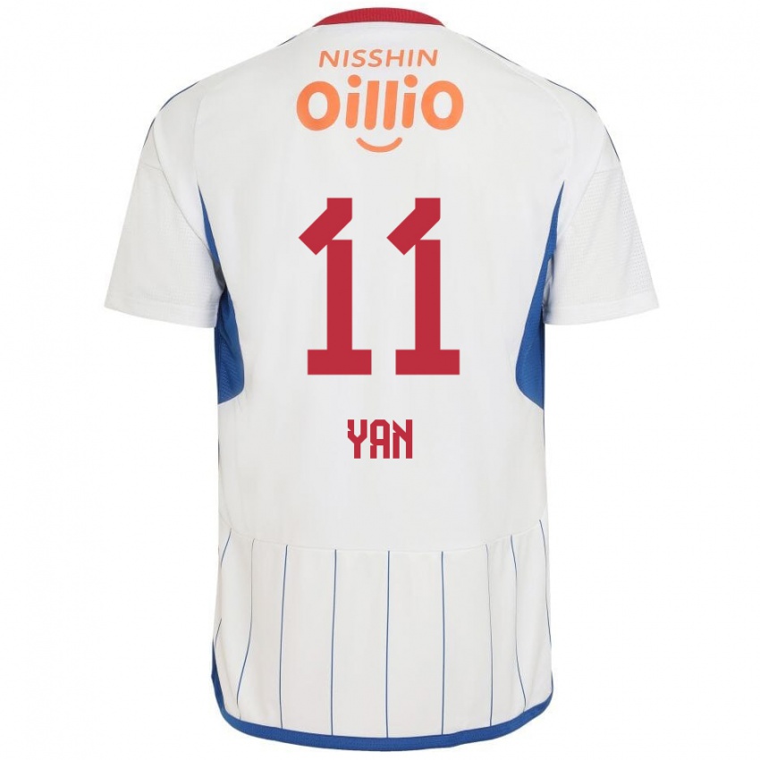 Criança Camisola Yan #11 Branco Azul Vermelho Alternativa 2024/25 Camisa