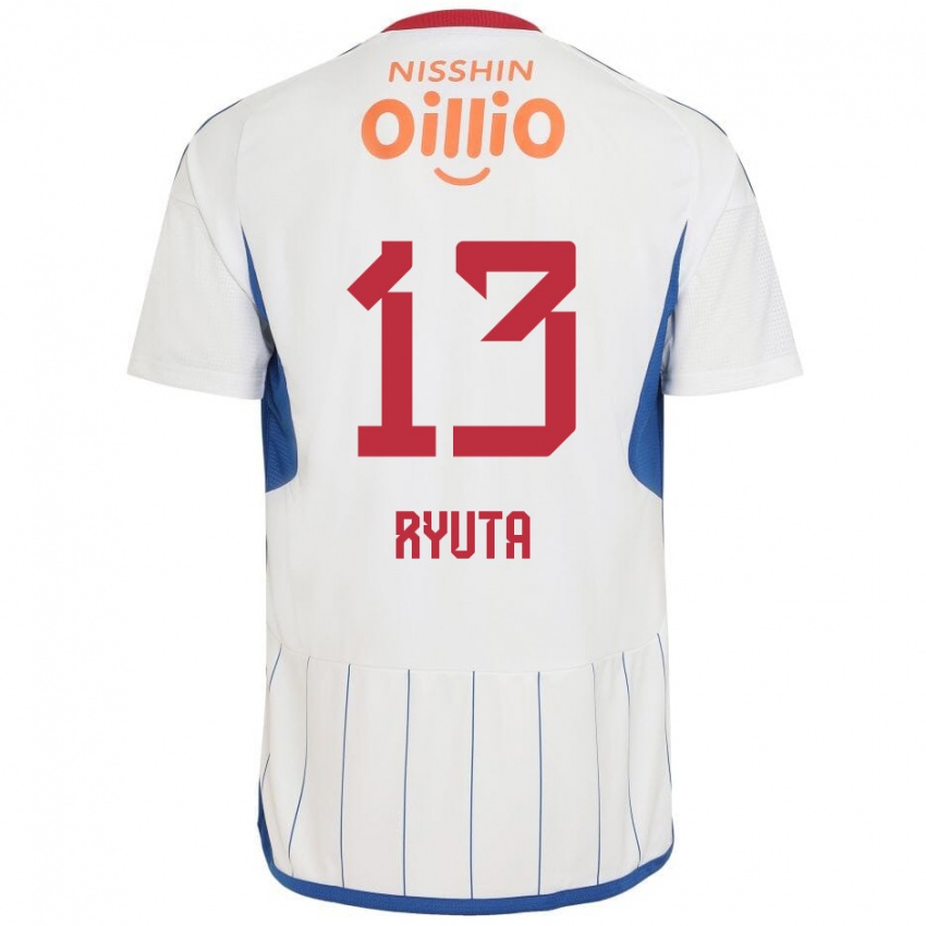 Criança Camisola Ryuta Koike #13 Branco Azul Vermelho Alternativa 2024/25 Camisa