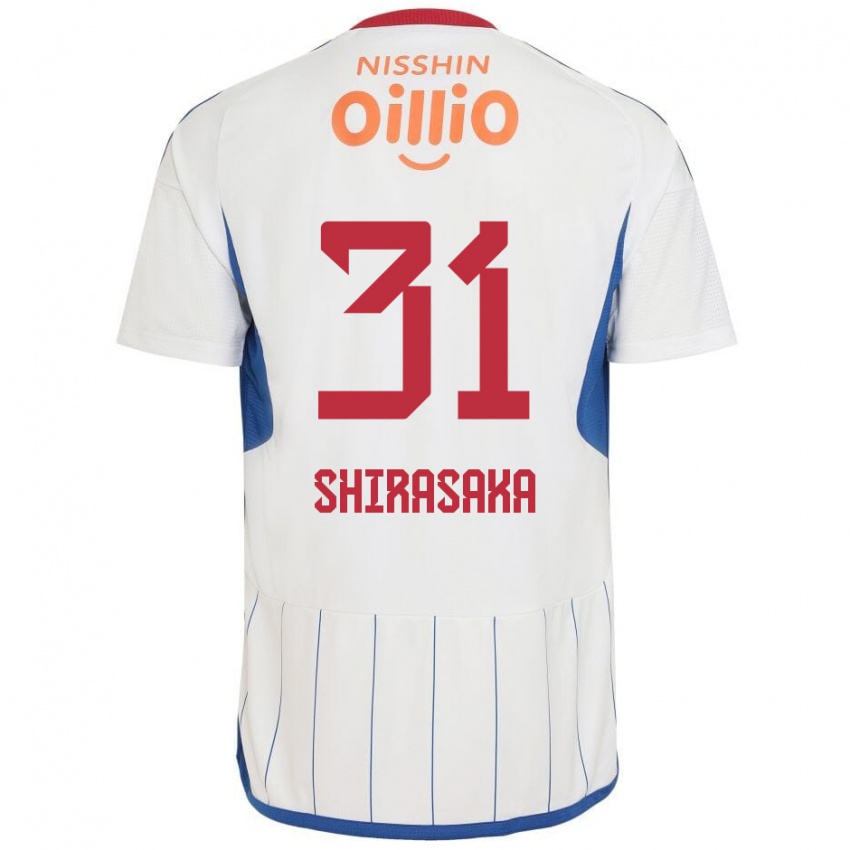 Criança Camisola Fuma Shirasaka #31 Branco Azul Vermelho Alternativa 2024/25 Camisa